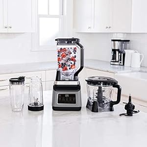 Ninja 3 in 1 Food Processor with Auto iQ BN800UK 1200W 18 L Bowl 21L Jug 07 L Cup BlackSilver