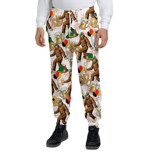 Men's Valentine Sweatpants, Funny Heart Lips Jogger Sweatpants Pockets for Men Fleece Sweatpants Gift4