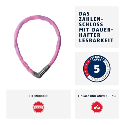 ABUS Kettenschloss Steel-O-Chain 5805C, 75 cm, Pink – Ansicht 2