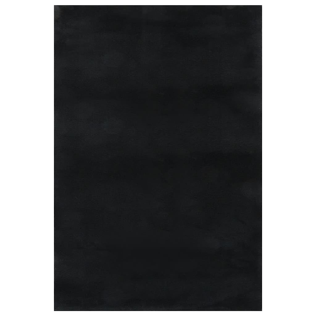 Tapis shaggy noir ultra moelleux et doux au toucher pour chambre et salon