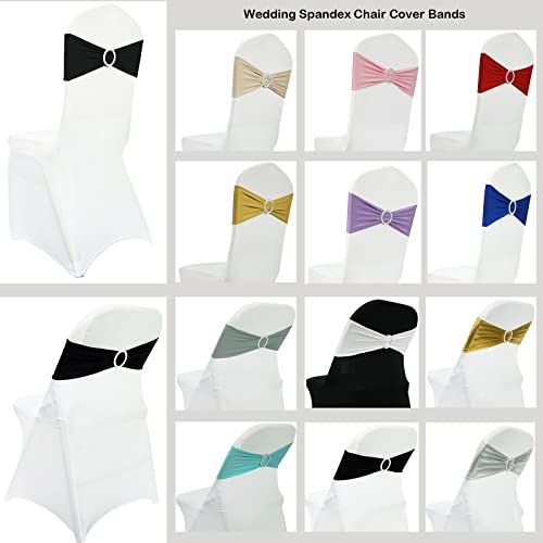 Image of Spandex Chair Sashes Bands, Red, 30PCS | Stretch Chair Ties Bows, With Buckle Slider, For Wedding Party Banquet Decoration