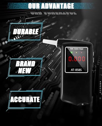 Image of 2026 Portable Breathalyzer, Easy-to-Use Alcohol Tester with Backlit Display - Ideal for Home Use, Parties, and Special Events, Professional Alcohol Tester with 10Pcs Mouthpieces