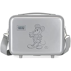 Maletas Y Neceseres Rigidos Disney Mickey 101 Neceser Adaptable con Bandolera Gris 29x21x15 cms Rígido ABS 9,14L 0,6 kgs