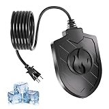 Webuys Bird Bath Heater for Outdoors in Winter, 100W Birdbath Water Heater Submersible for Winter Full-Covered Aluminum, Heated Bird Bath Deicer Thermostatic Control for Yard Patio Small Pond(Black)