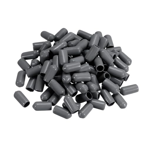 Tapas de goma de 8 mm flexibles de vinilo gris oscuro para proteger roscas de tornillos 5