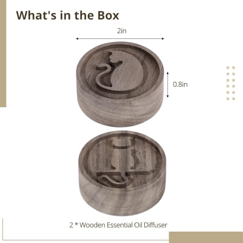 Difusor aromático eléctrico de madera nogal 2 piezas miniatura 6