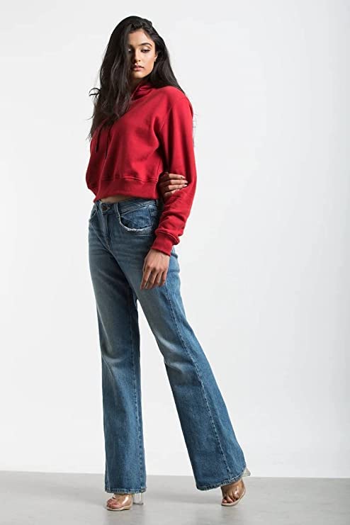 Image of PAKLON Crop Hoodie for Women (M, Red)