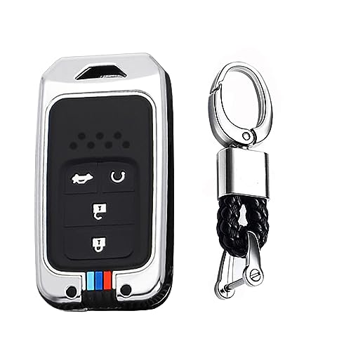 Coque de clé pour Honda Accord : protection hybride argentée à 4 boutons