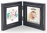 Double 4x4 Wood Photo Frame Instagram, Hinged Picture Frames, with Glass Front, Fit for Stands Verti