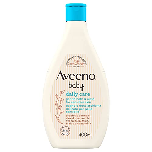 Aveeno Baby Daily Care Bagno e Docciaschiuma Delicato, Bagnoschiuma bambini per una detersione profonda della pelle sensibile, Bagnoschiuma neonato con Avena...