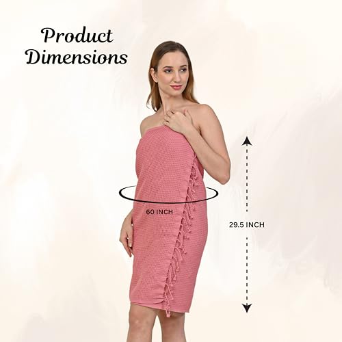 Image of Bath Towels - 100% Cotton Waffle Weave Large Size Towels (75 x 150cm) - Quick Absorption &Faster Drying Bath Towel for Women & Men (Pack of 1, Brick)