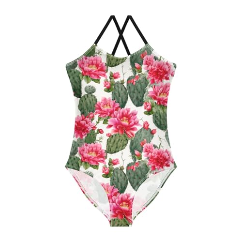Flowers Floral Cactus Girls One Piece Swimsuit Beach Swimwear 20850112