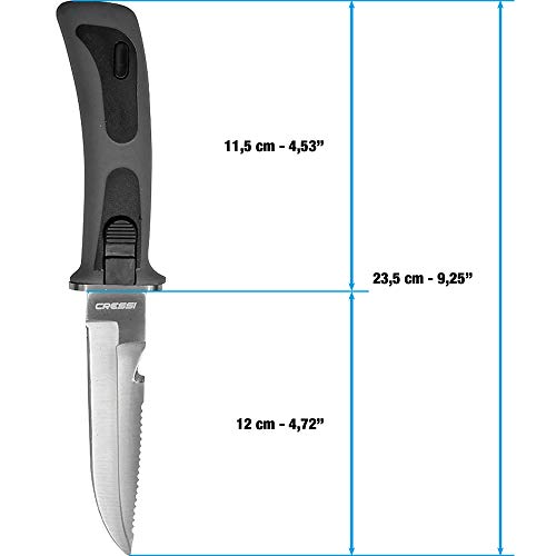 Cressi Tauchermesser Vigo schwarz-grau, RC555000 (Hochwertigen 420 Stahl)