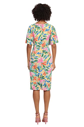 Image of Maggy London Women's Maggy London Women's Dresses Short Flutter Sleeve Faux Wrap Midi Dress