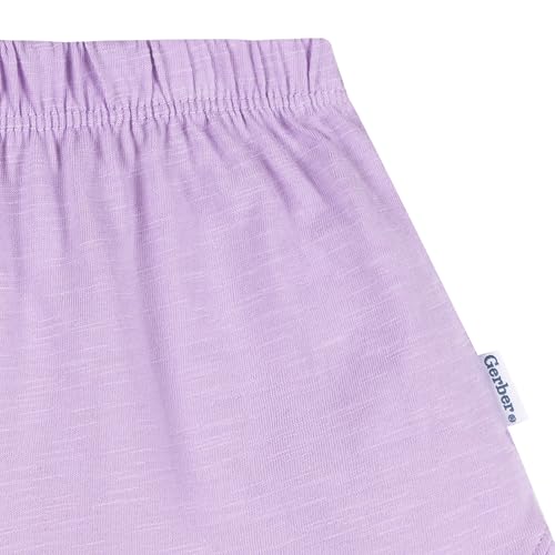 Gerber baby-girls' Shirt and Short Set, Lavander, 3T - image 5