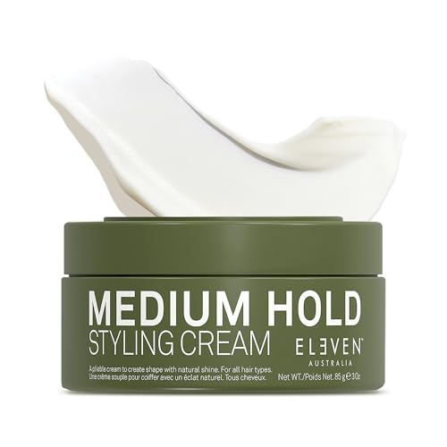 ELEVEN AUSTRALIA Medium Hold Hair Styling Cream for Men & Women - Slick Hold Pomade Product with Carnauba Wax Shaping for Short Medium or Long Hair Matte Texture Paste Adds Natural Shine - 3 oz