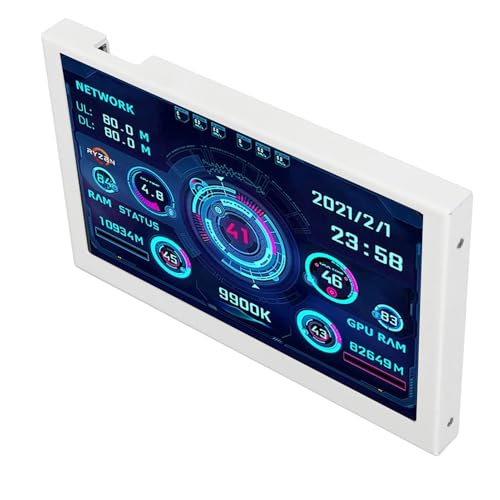 Image of 5 Inch Computer Temperature Monitor - PC Sensor Display for CPU, RAM, HDD Data - USB Mini Secondary Screen Compatible with Windows