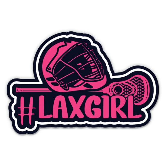 LAX Girl Sticker - 5" Laptop Sticker - Waterproof Vinyl for Car, Phone, Water Bottle - Lacrosse Decal