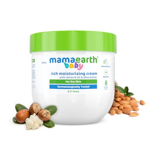 Image of Mamaearth Baby Rich Moisturizing Cream With Almond Oil & Shea Butter For Dry Skin | For Face & Body | 24-Hour Moisturization | Nourishes & Softens Skin | 200 g