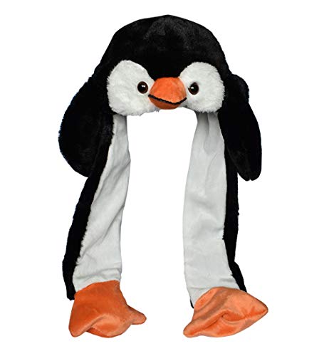 JOYHY Kinder Erwachsene Plüsch Hut Ohr Moving Ear Flap Hut mit Pfote Pinguin Cover