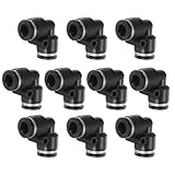 QUARKZMAN 10Stück Push To Connect Fittings G 1/4 Tube OD 90° Ellbogen Pneumatik Adapter Schnellkupplung Luftschlauch Fitting Für Wasser Luft Öl Rohr Schwarz
