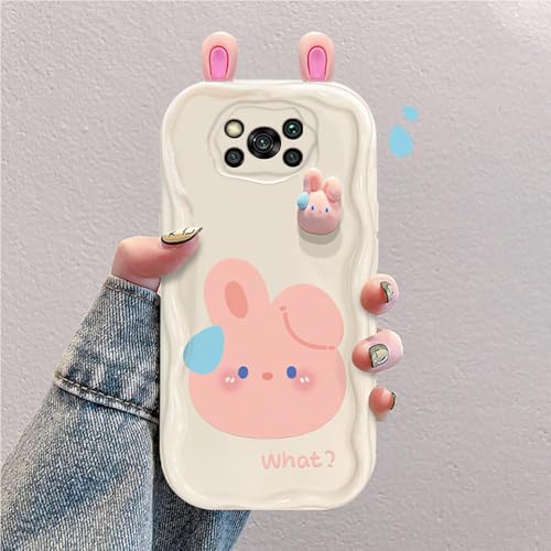 hdqICase Capa de desenhos animados 3D compatível com Xiaomi Poco X3 NFC/Poco X3 Pro, linda silicone à prova de choques elegante