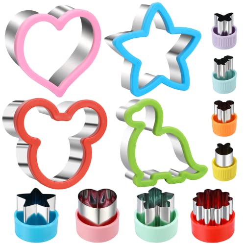 Elfkitwang Sandwich Cookie Cutters Set, Dinosaur,Heart,Star,Mouse,Sandwich Knife Cookie Knife...