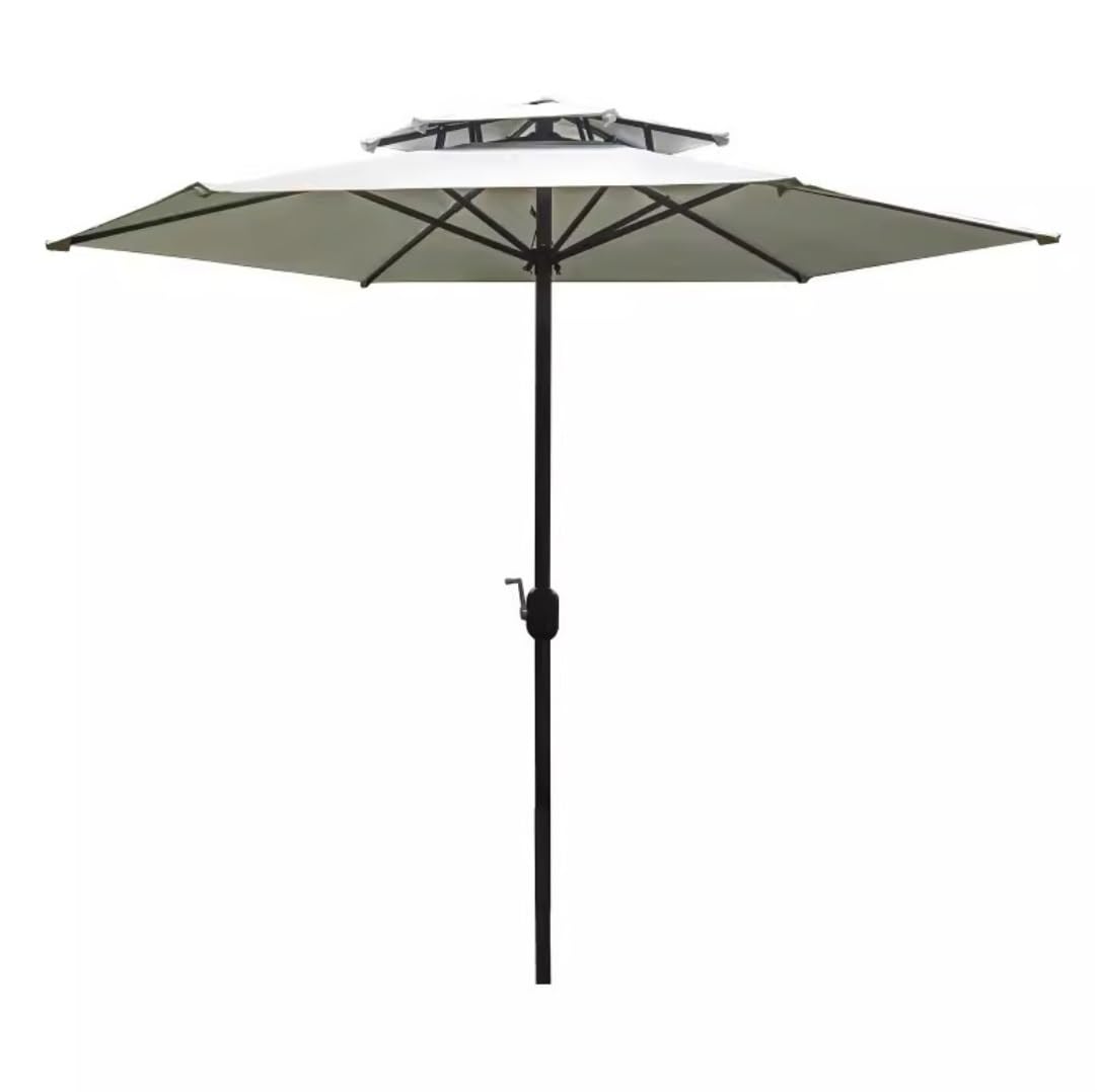 HYUFEIAO Garden Umbrella Parasol Outdoor Umbrella 8.2FT Patio Umbrella Double Tiers Outdoor Umbrella Patio Table Umbrella With Push Button Crank Beach Umbrella Patio Umb(A 250cm)