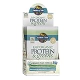 Garden of Life Raw Organic Protein & Greens Lightly Sweet - Vegan Protein Powder for Women and Men, Plant and Pea Protein, Greens, Probiotics, Gluten Free Low Carb Shake Made Without Dairy, 10ct Tray