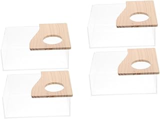 Abaodam 4 Pçs Hamster Sandbox Acrílico Hamster Banho De Areia Plástico Hamster Banheiro Gerbil Banho Areia Gerbil Toalete Enfeitado Acessórios Transparente Hamster Banheira Pet