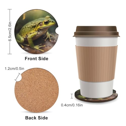 Portavasos para auto 2 unidades con diseño Frog on Stone miniatura 2