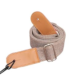 ROSENICE Sangle pour ukulélé en coton et lin – Bracelet en cuir véritable - Les Beatles, Paul McCartney, John Lennon, RIngo Starr, George Harrison