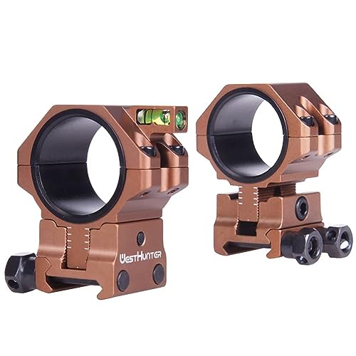 WestHunter Optics Precision Picatinny Scope Rings, 34 mm Tube Adjustable Height Scope Mount with Bubble Level, 30 mm & 25.4 Adapter - Image 4
