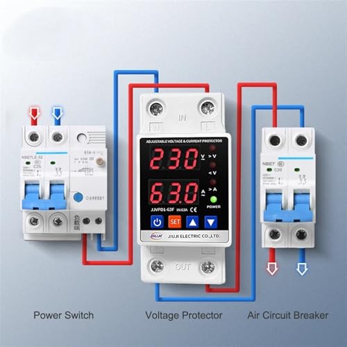 Voltmètre et relais de protection 80A pour éviter les pannes 220V