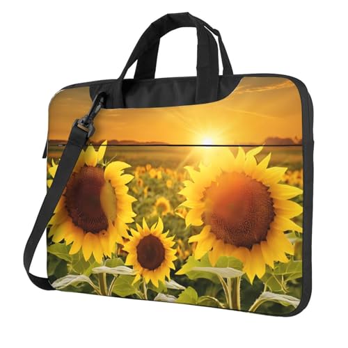 Sac à bandoulière pour ordinateur au motif champ de tournesol : le compagnon fin de vos trajets