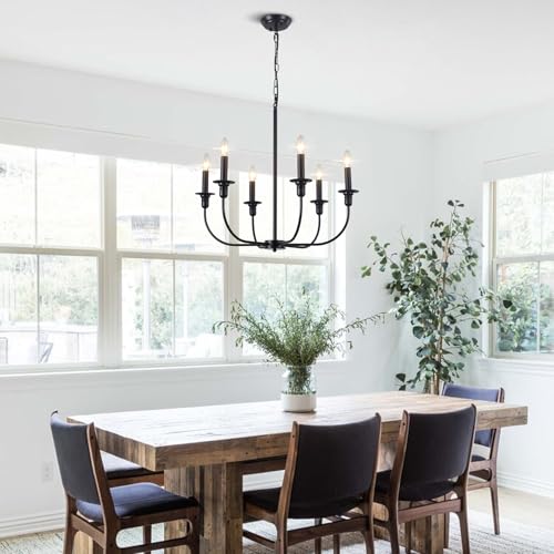 Chandelier lustre salle à manger à 6 douilles E14 pour une clarté optimale - 7