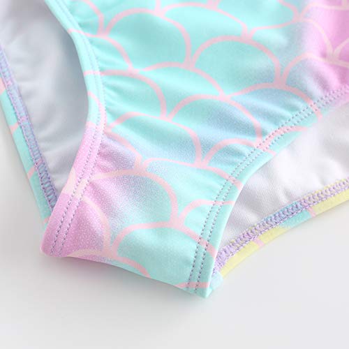 Image of HowJoJo Girls Two Piece Tankini Swimsuit Green Floral Bathing Suit Swimwear