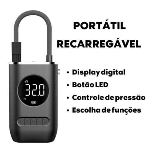 Calibrador Compressor De Ar Digital Portátil Recarregável Para Encher Calibrar Pneu De Carro Bike Bo