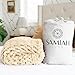SAMIAH LUXE Chunky Knit Blanket Throw 50x60", Cream Chenille Chunky Knit Throw Blanket for Living Room Decor or Boho Decor, Thick Yarn Knitted Blankets for Couch or Bed, Cable Knitted Crochet Blankets