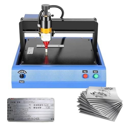 Electric Metal Engraving Machine, 400W Dot Peen Marking Device for Industrial Nameplates, Dog Tags, and Steel ID Cards, 200x150MM Engraver