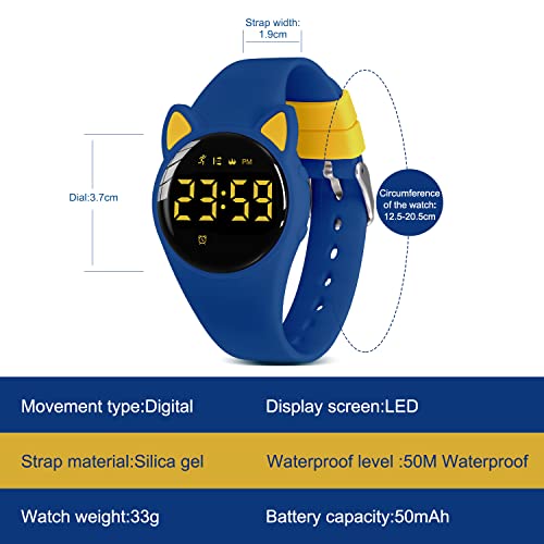 Image of Kids Watches for Girls Boys Digital Sport Watch with Step Counter Pedometer Vibration Alarm Clock, No App Waterproof Fitness Tracker Kids Watch Boys Girls Teens Students Ages 5-16