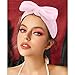 VELSCRUN Spa Headbands for Wash Face, Makeup Headband, Facial Skincare Headbands, 5 Pcs Pink Puffy Sponge Spa Headband Bow Tie Hair Band Hair Clips Wristband Set Women Girls Accessories