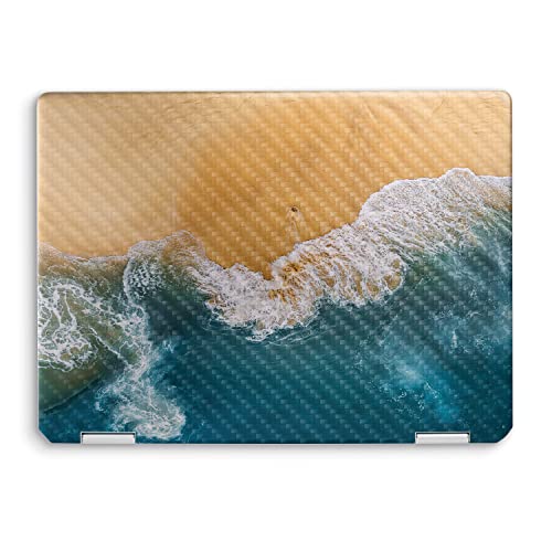 Image of MightySkins Carbon Fiber Skin Compatible with HP Spectre x360 14 inch (2022) Full Wrap Kit - Sea and Sand | Protective, Durable Textured Carbon Fiber Finish | Easy to Apply | Made in The USA