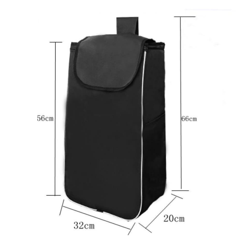 Shopping Cart Replacement Bag, Oxford Cloth Waterproof Storage Bag, Trolley Replacement Bag Shopping Cart Backup Trolley Bag Push Cart Luggage Bag Replacement Grocery Cart Bag (Solid Black)