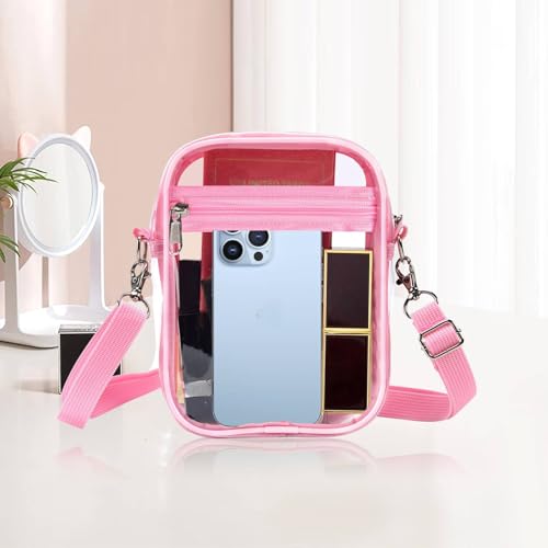 Image of Fibrdoo Clear Crossbody Purse Bag, Clear Bag Stadium Approved with Front Pocket for Concerts Sports Festivals