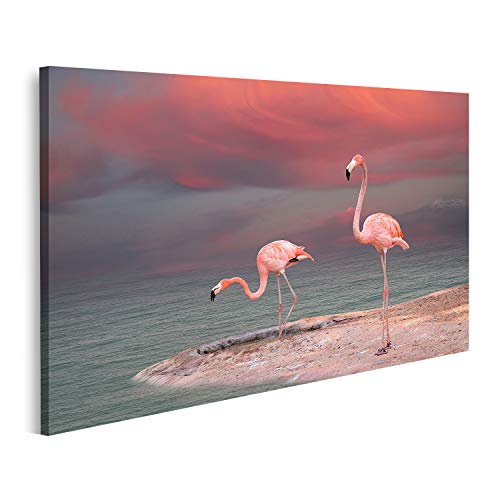 Tableau flamant rose islandburner impression photo sur toile pour décoration murale de salon