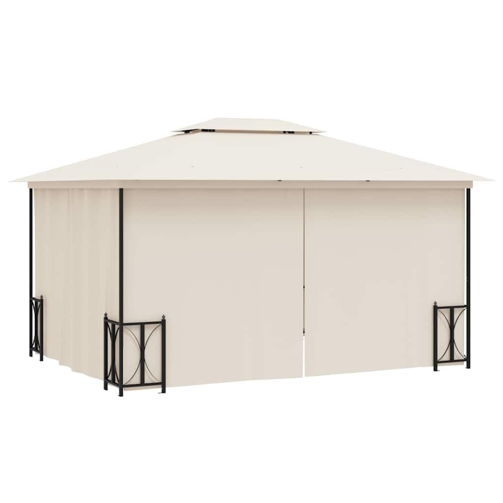 Gazebo 3 x 4 m, colore crema con pareti laterali
