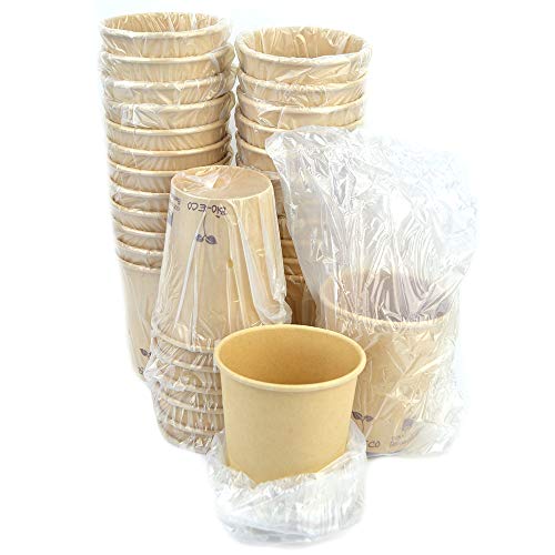 Pz 50 bicchieri in carta colore avana compostabili...