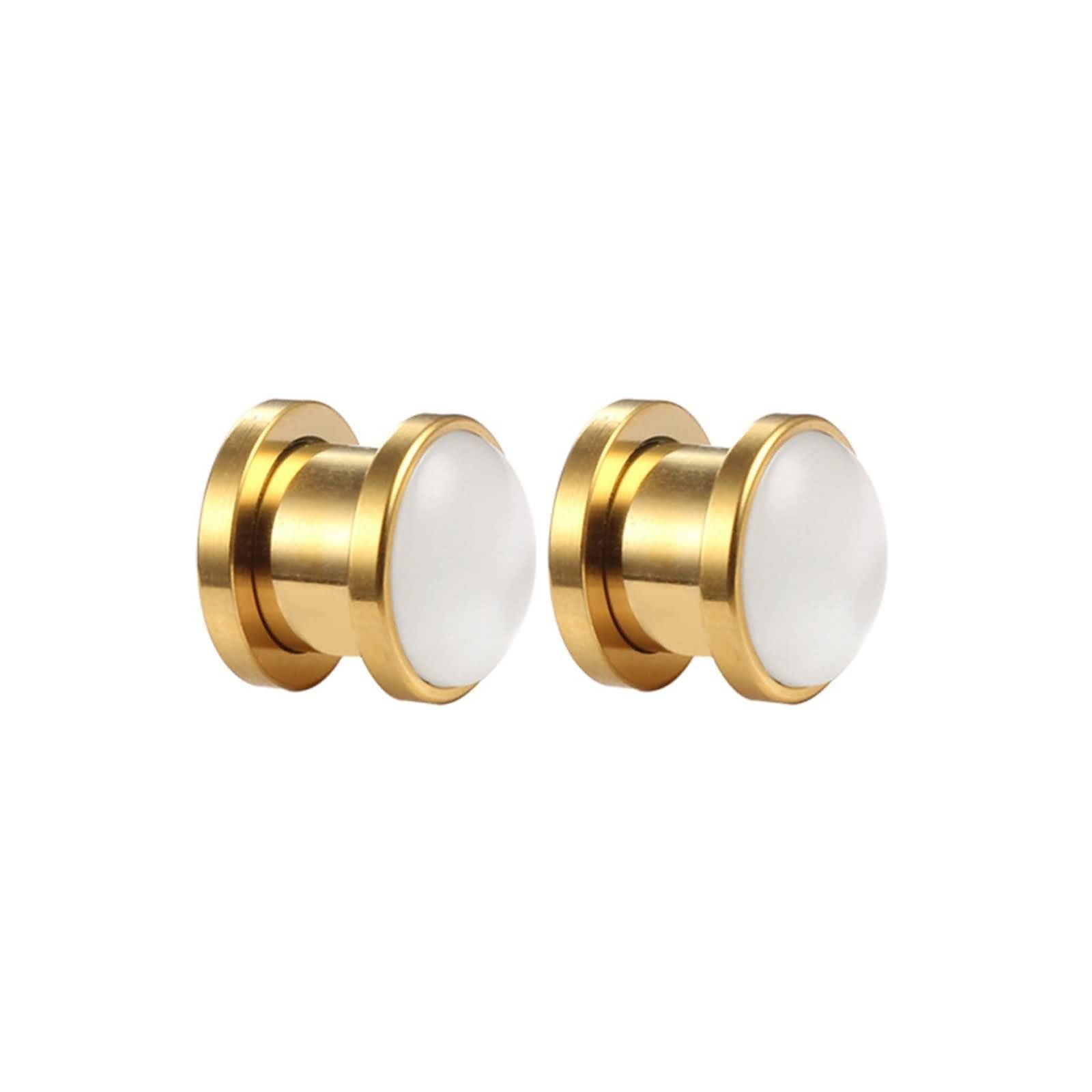 Daesar Tunnel 6-16MM Edelstahl, Ohr Plug Weiß Katzenauge mit Schraubverschluss Tunnel Piercing Ohr Expander Set