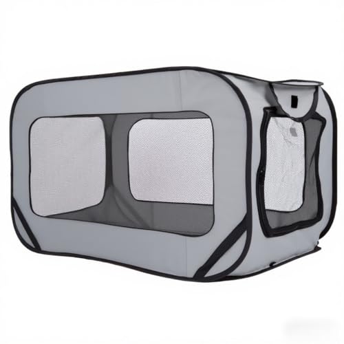 BOYUZHE Foldable Dog Kennel for Large Dogs 36-inch, Portable Waterproof Dog Crate, Pop-Up Indoor/Outdoor Pet Cage & Car Seat Travel Bed (Grey)